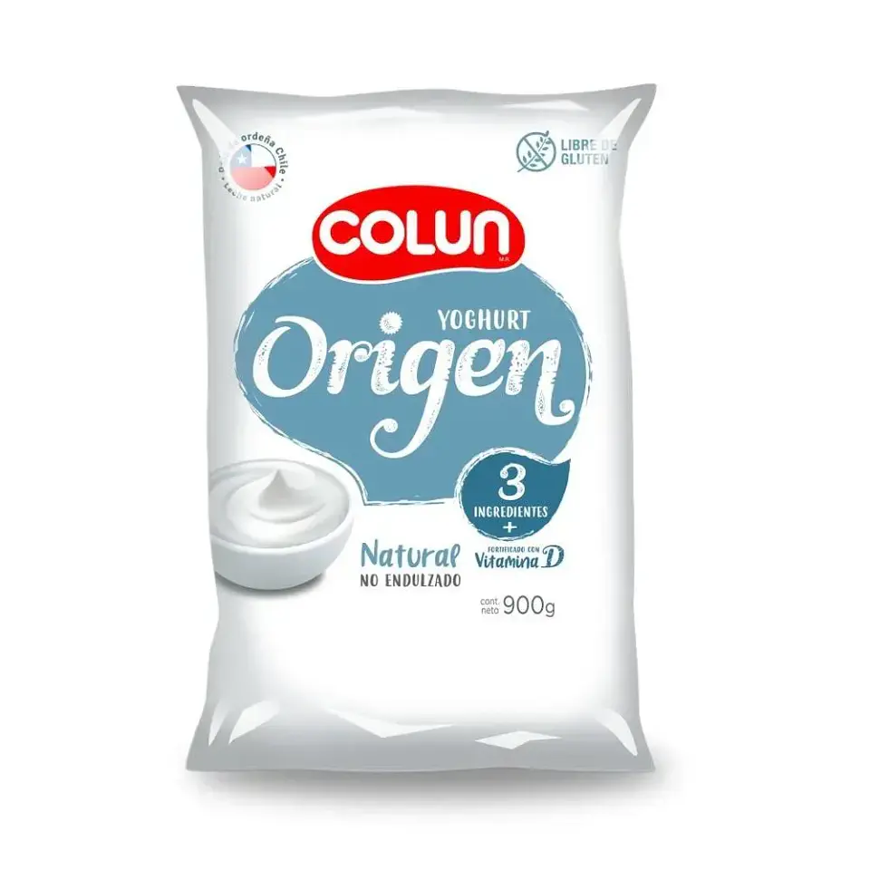 Yoghurt Origen Bolsa Natural Colun 900gr. 1