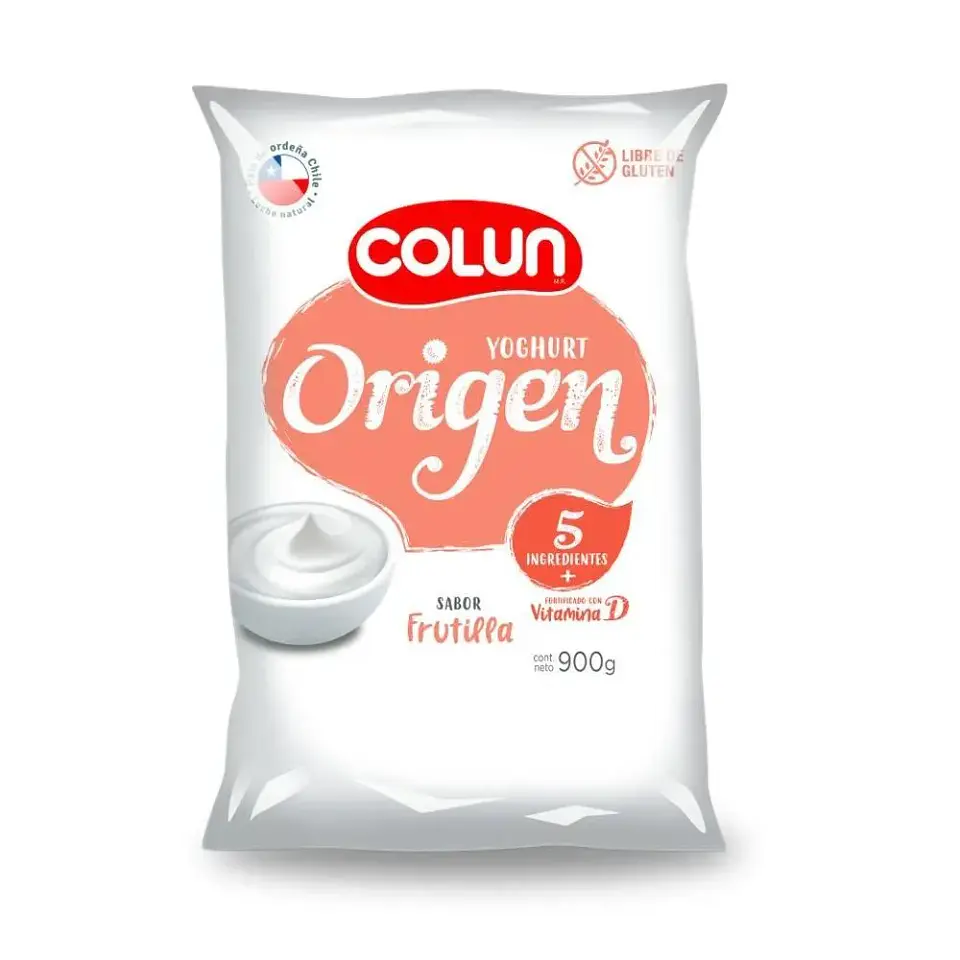 Yoghurt Origen Bolsa Frutilla Colun 900gr. 1