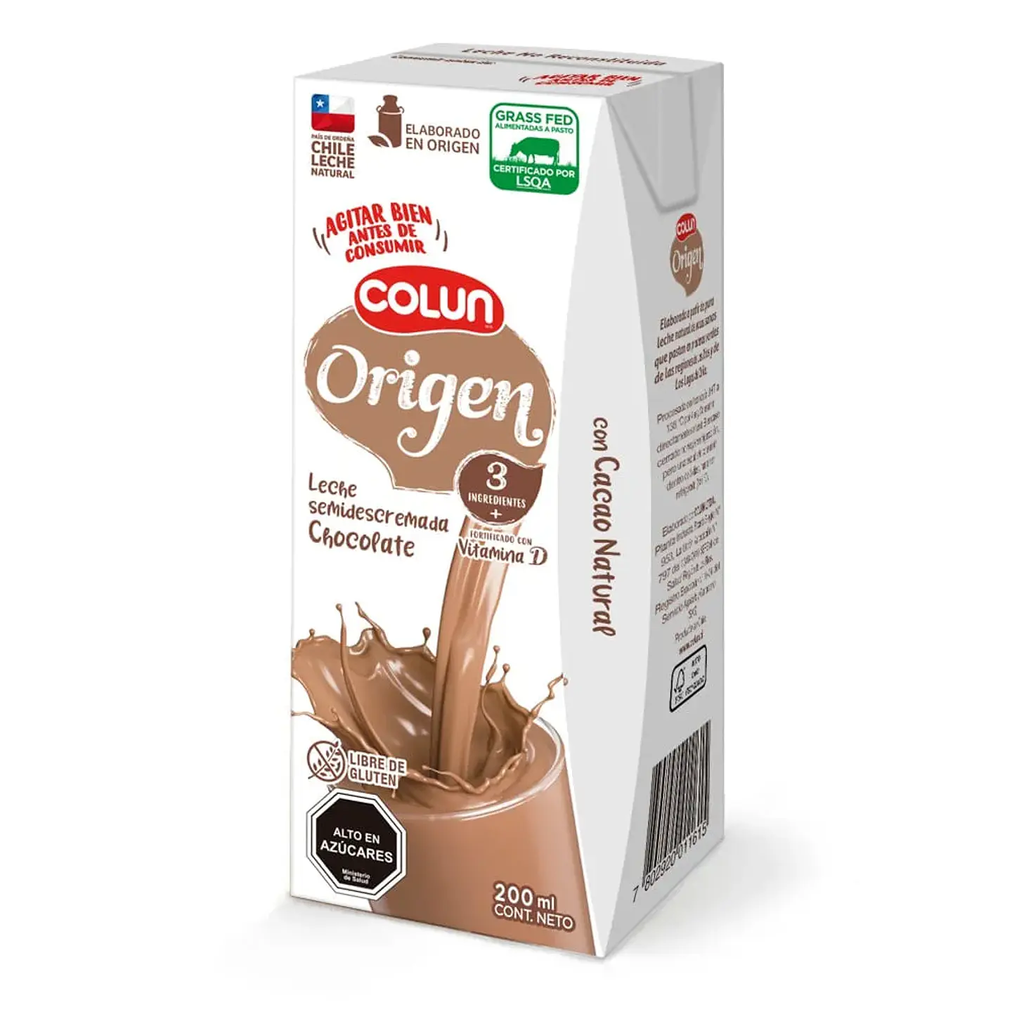 Leche Chocolate Origen Colun 200gr. 1