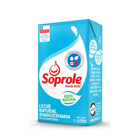 Leche Semidescremada Soprole 1Lt.