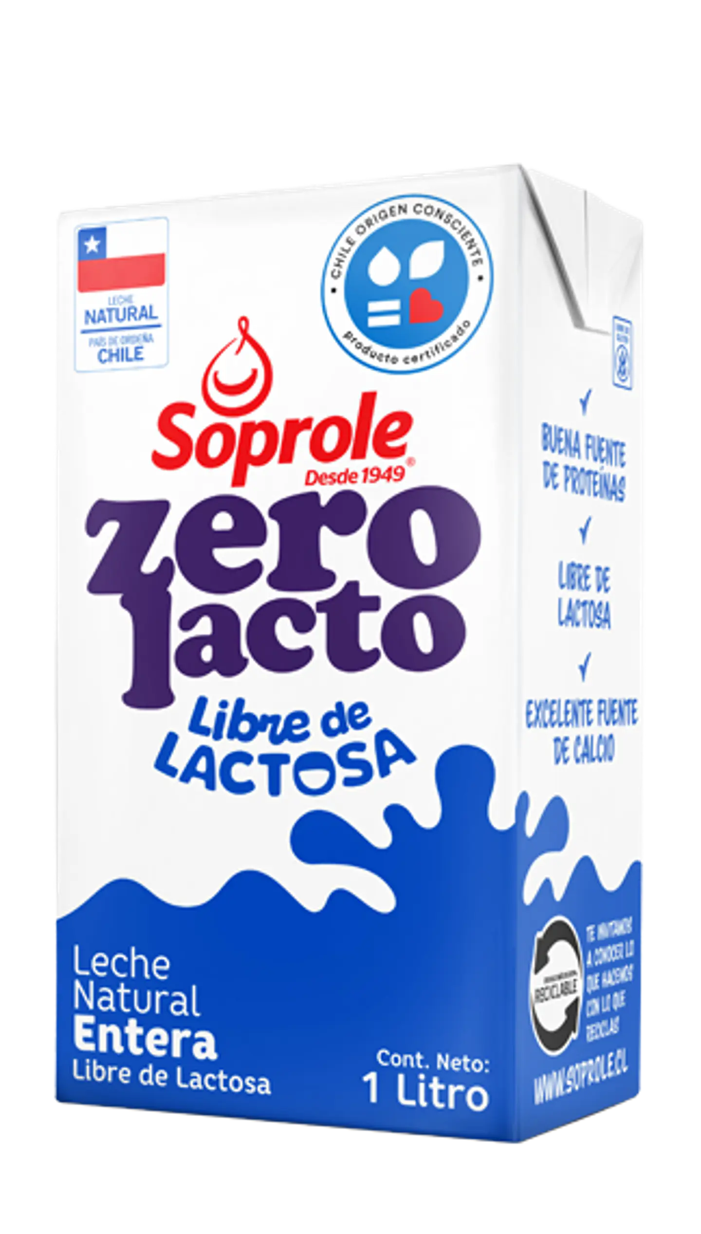 Leche ZeroLacto Entera Soprole 1Lt. 1