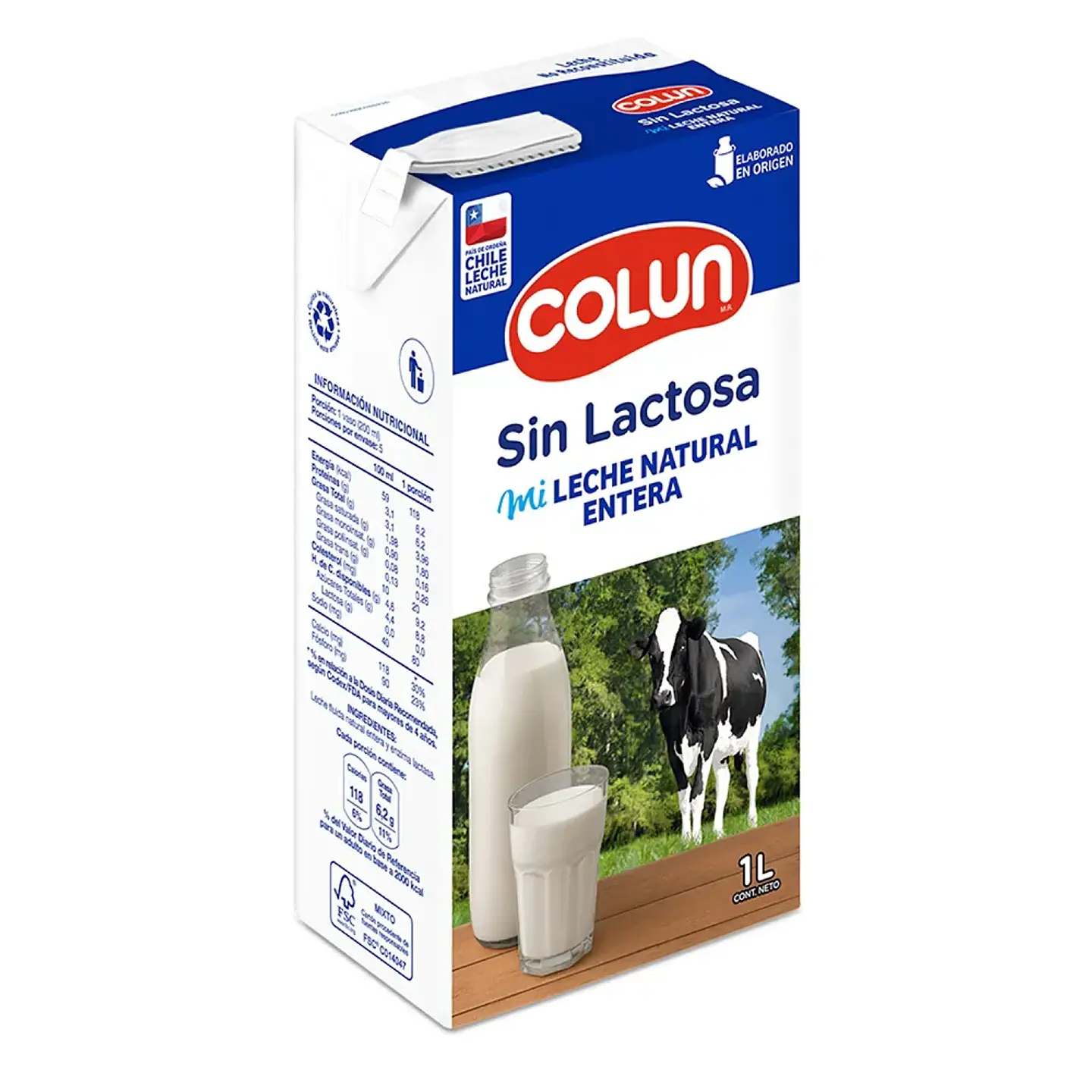 Leche Entera Sin Lactosa Colun 1Lt. 1