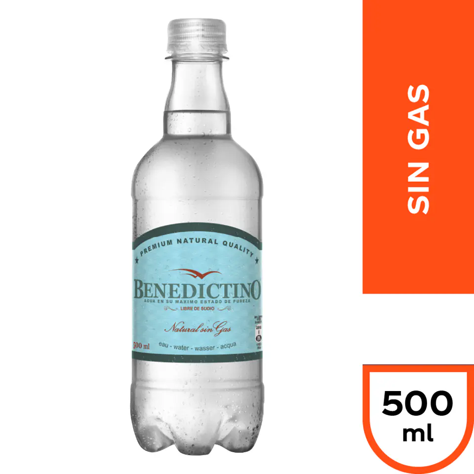 Agua Benedictino Sin Gas 500ml. 1