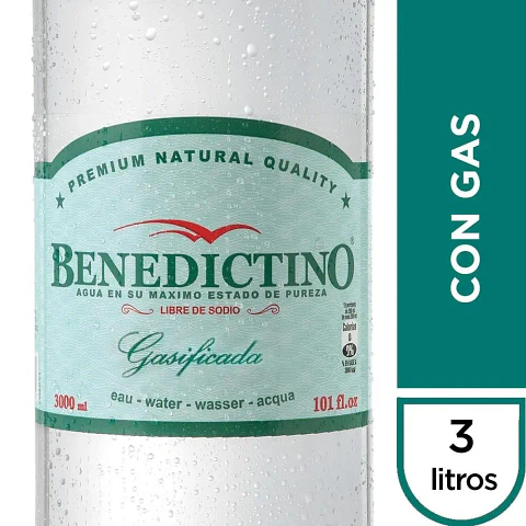 Agua Mineral Con Gas Benedictino 3Lt.