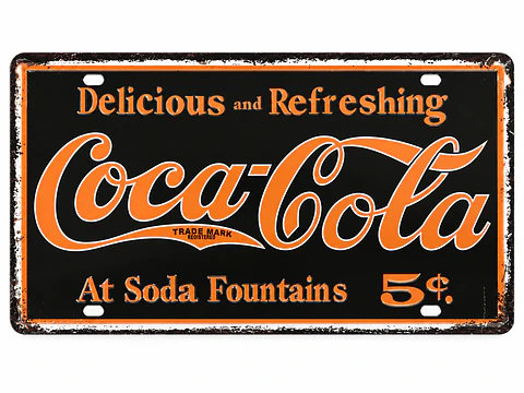 Patente Decorativa Metal Coca Cola Black