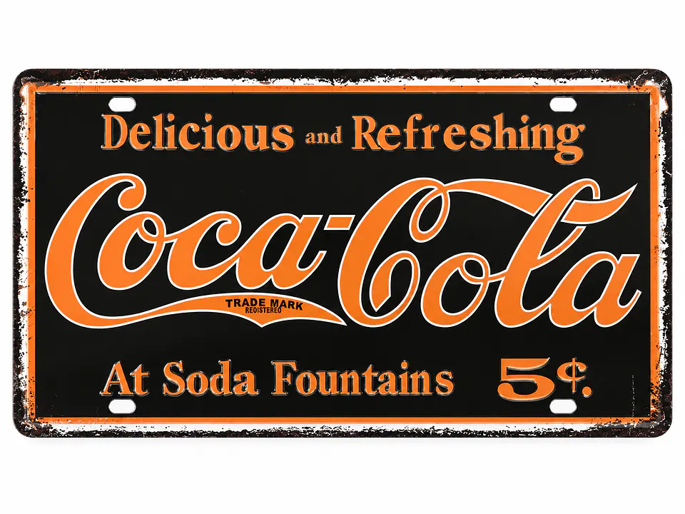 Patente Decorativa Metal Coca Cola Black 1