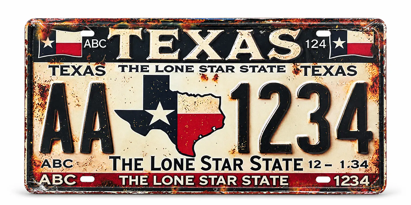 Patente Decorativa Metal Texas USA 1