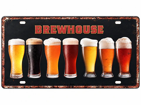 Patente Decorativa Metal Cervezas BrewHouse