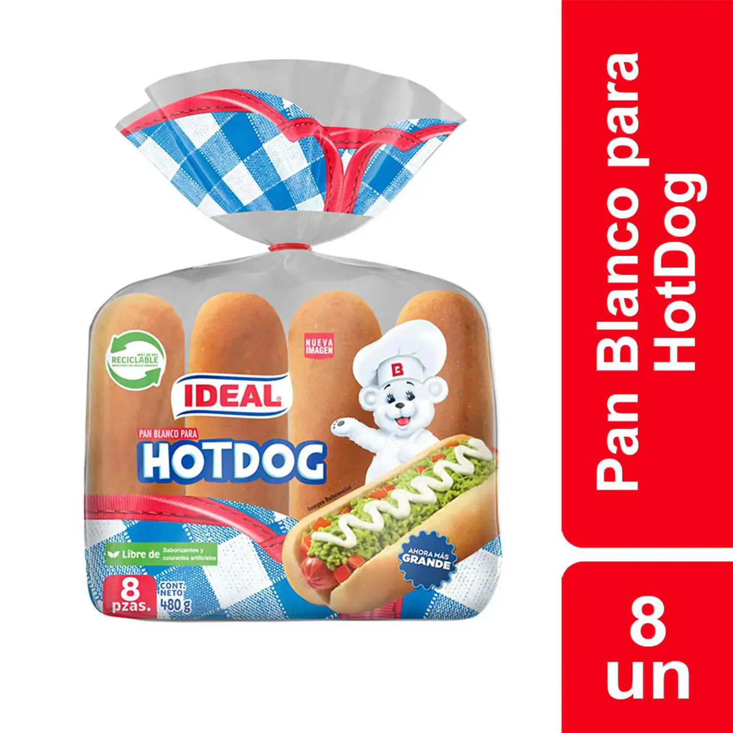 Pan Hot Dog Ideal 480gr. 1