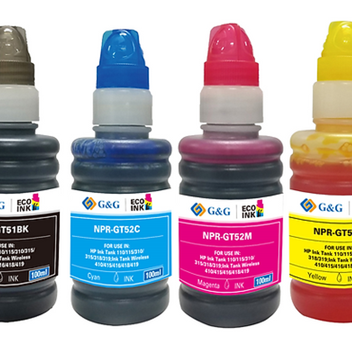Pack Tintas para HP GT51BK (GT53BK) / GT52 1