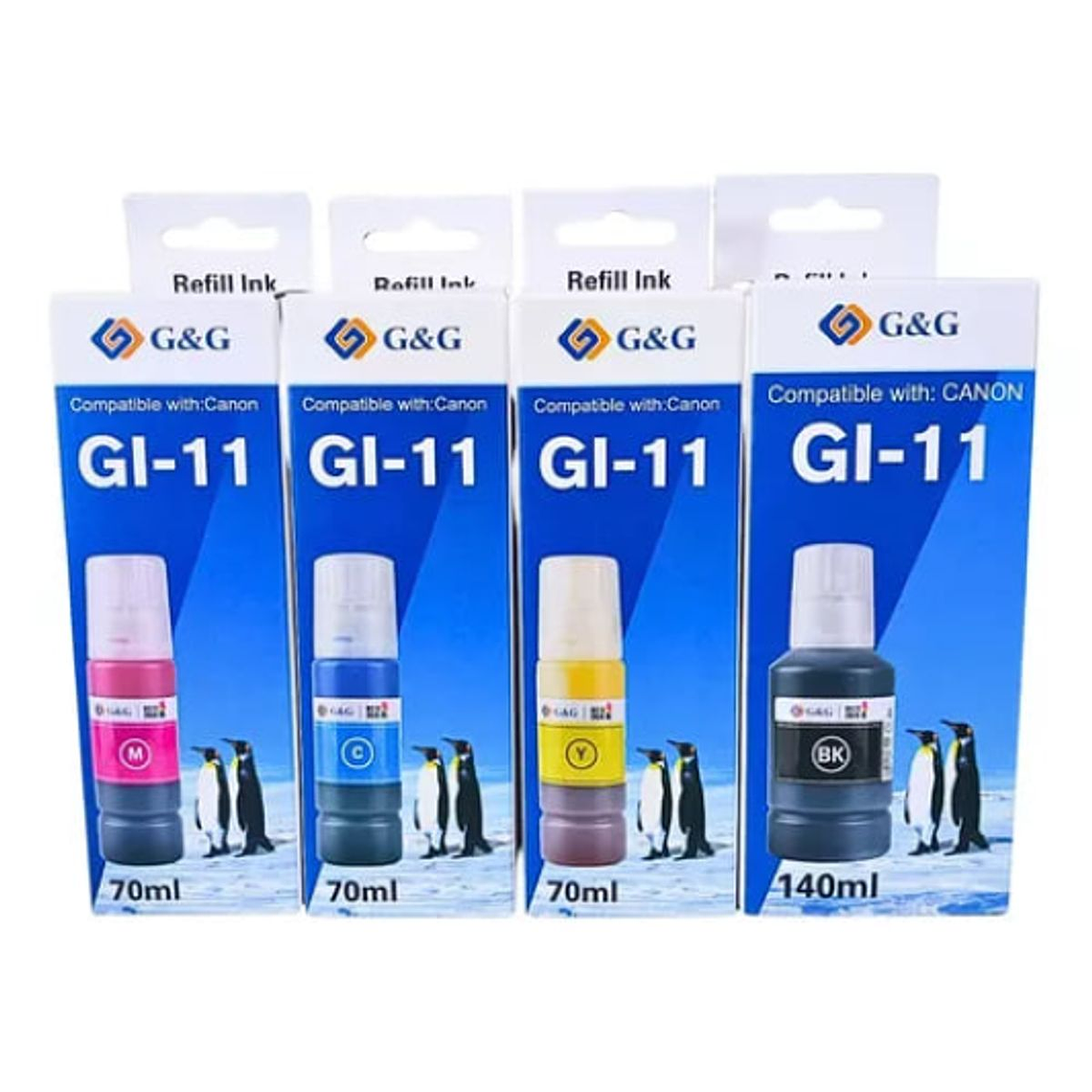 PACK GI-11 tintas 4 COLORES BLACK CYAN MAGENTA YELLOW 2