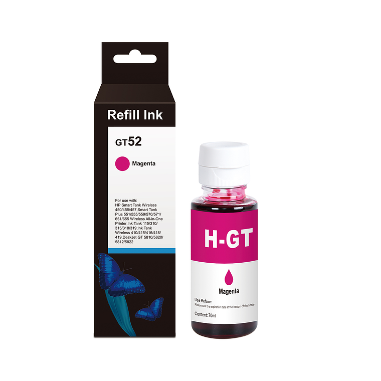Tinta HP GT52 Magenta Compatible | Para HP Smart Tank e Ink Tank 2