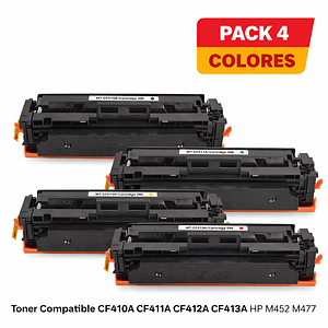 Toner Compatible HP CF410A CF411A CF412A CF413A Pack 4 Colores