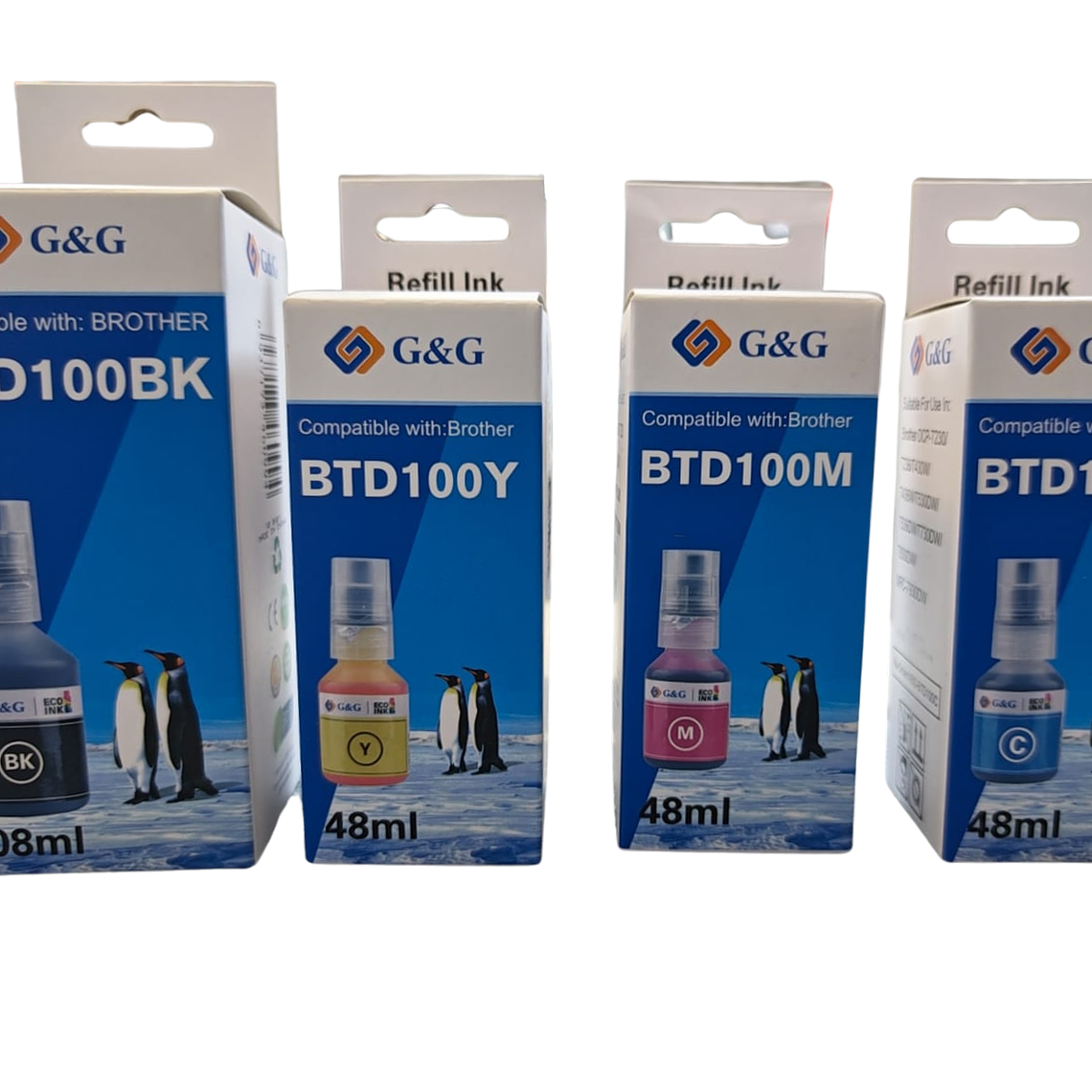 Pack Tintas Alternativas Brother BT-D100 + BT5001 CMYK | Alto Rendimiento 1