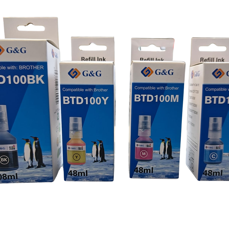 Pack Tintas Alternativas Brother BT-D100 + BT5001 CMYK | Alto Rendimiento 1