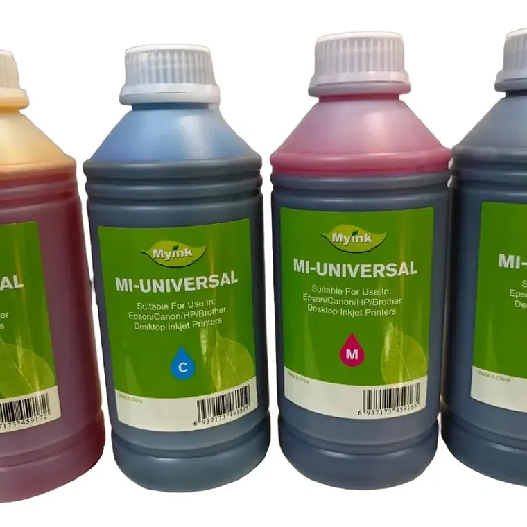 Pack Tintas Universales 1 Litro x 4 Colores (Negro + Cian + Magenta + Amarillo) 1