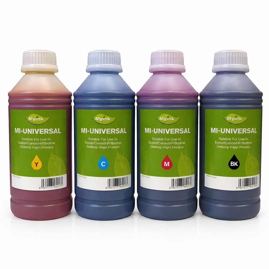 Pack Tintas Universales 1 Litro x 4 Colores (Negro + Cian + Magenta + Amarillo) 4