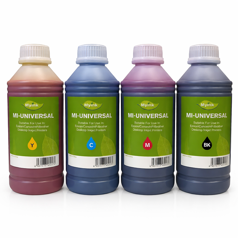 Pack Tintas Universales 1 Litro x 4 Colores (Negro + Cian + Magenta + Amarillo) 4