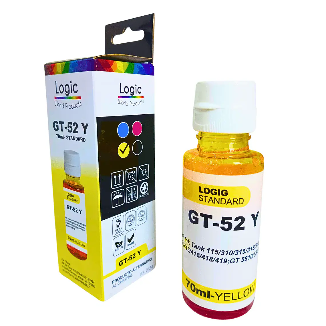 Kit Tintas Compatibles GT52 Negro 90ml Alto Rendimiento 6