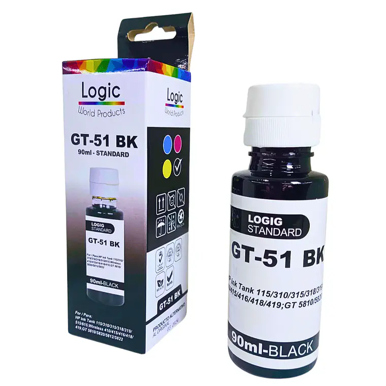 Kit Tintas Compatibles GT52 Negro 90ml Alto Rendimiento 8