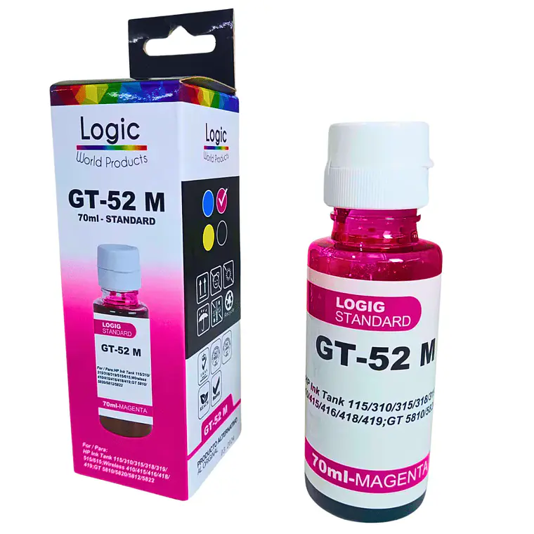 Kit Tintas Compatibles GT52 Negro 90ml Alto Rendimiento 9