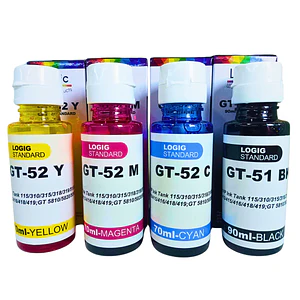 Kit Tintas Compatibles GT52 Negro 90ml Alto Rendimiento