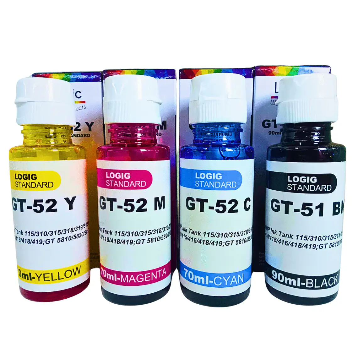 Kit Tintas Compatibles GT52 Negro 90ml Alto Rendimiento 1