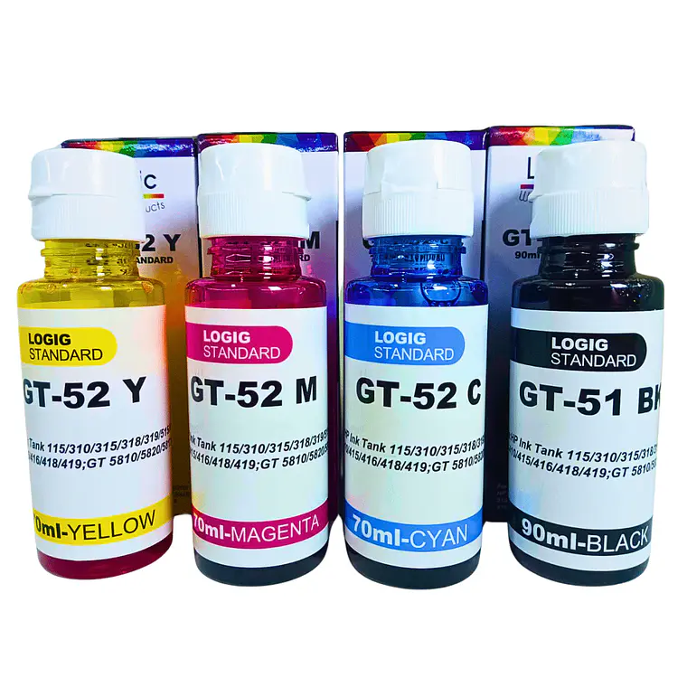 Kit Tintas Compatibles GT52 Negro 90ml Alto Rendimiento 1