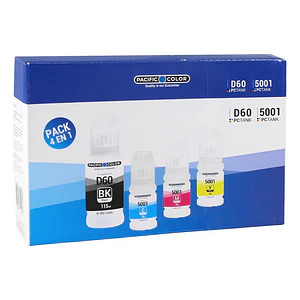 Pack 4 Tintas Brother BT-D60 + BT5001 Compatibles Alternativas CMYK