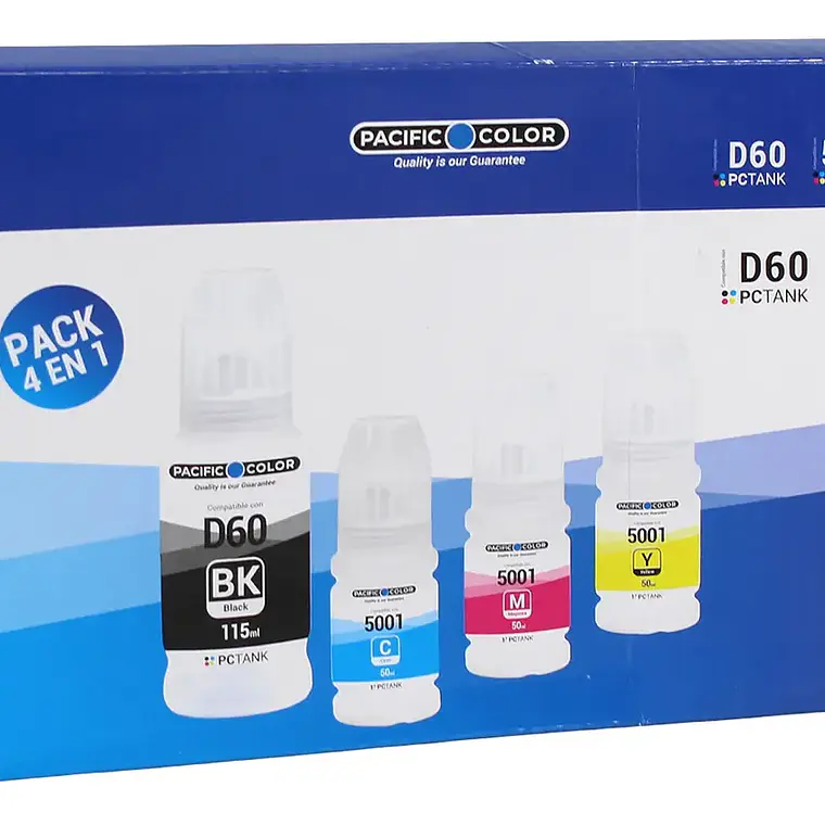 Pack 4 Tintas Alternativas Brother BT-D60 + BT-5001 CMYK | Negro y Colores Compatible 3