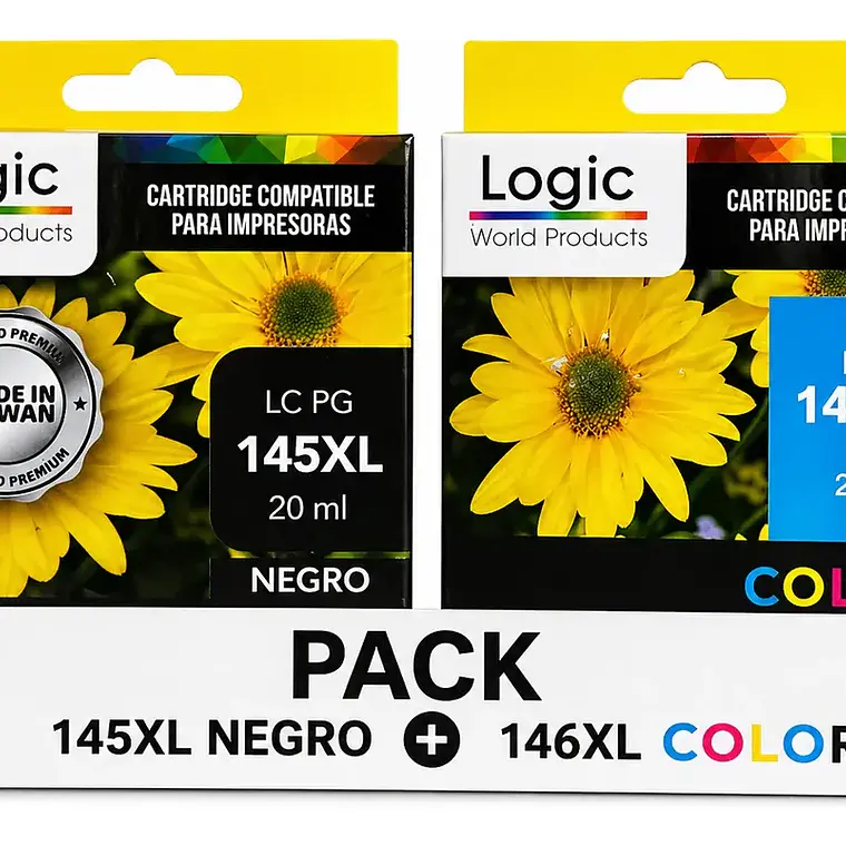 Pack Cartuchos Alternativos Negro Color Compatible 145XL 146XL 1
