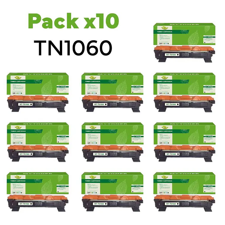Pack 10 Toner TN1060 Compatible Brother HL1112 DCP1512 DCP1602 MFC1810 1