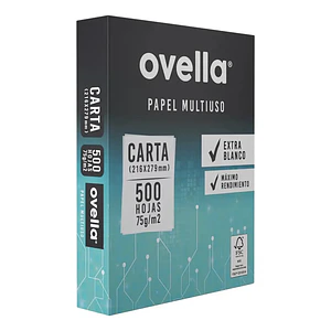 Resma Papel Carta 75 g 500 Hojas para Impresora