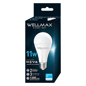 Ampolleta LED de Emergencia Recargable Wellmax Super Nova 11W E27 Luz Fría