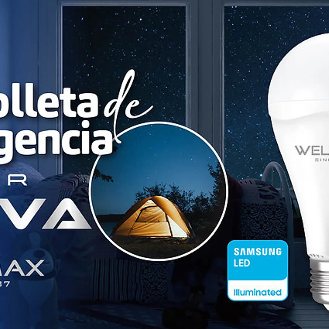 Ampolleta LED de Emergencia Recargable Wellmax Super Nova 11W E27 Luz Fría 5