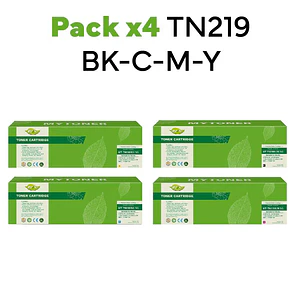 Pack Tóner TN219XL Compatible Brother Negro + Cian + Magenta + Amarillo