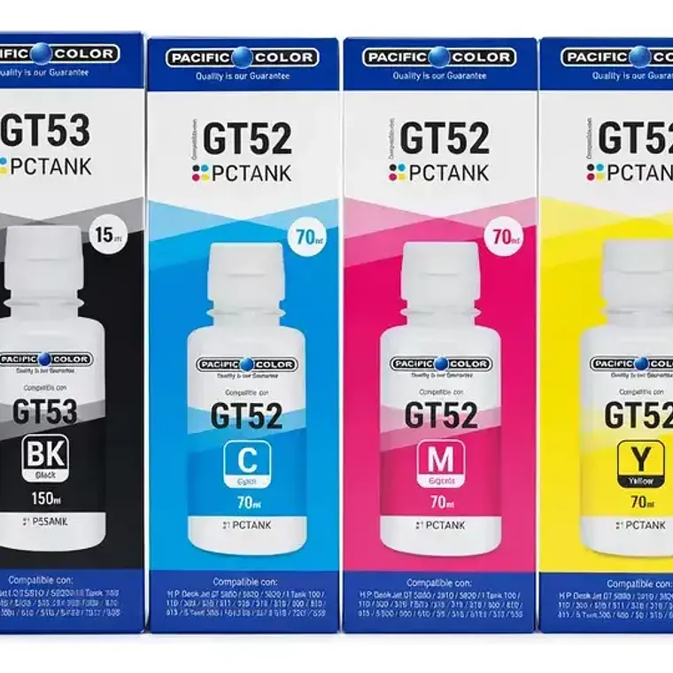 Pack Tintas GT52 + GT53 Alternativas 135ml Negro + 70ml Color 1