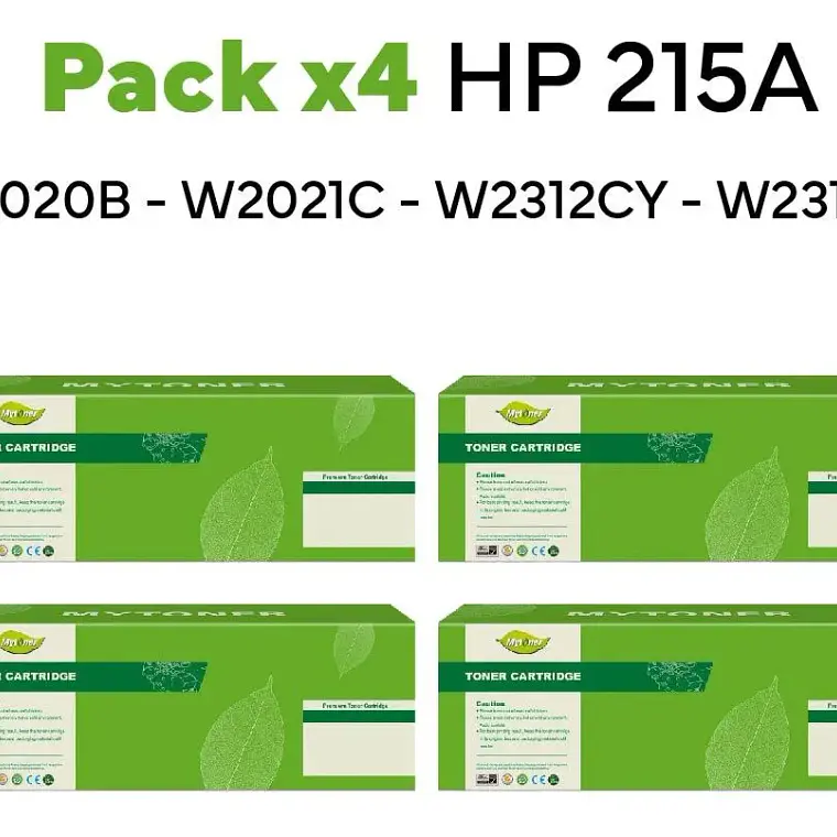 Pack 4 Toners Alternativos HP 215A (Negro + Colores) con chip 1