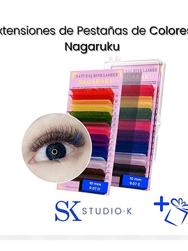 Extensiones De Pestañas Colores Mixtos Nagaraku Largo 13mm