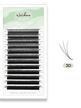 Extensiones de Pestañas Fibra Tecnológica W W-Shape 3D