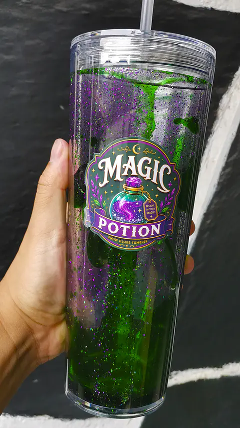 Vaso Magic Potion Glitter Glow Snow Globe