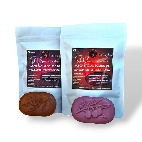 KIT DE JABONES SÓLIDOS FACIALES PIEL SECA Y PIEL GRASA