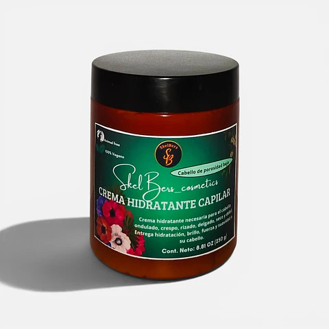 Crema hidratante para el cabello ondulado y rizado cabello débil, fino con porosidad baja