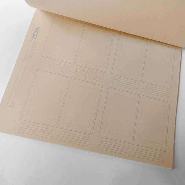 Plantillas storyboard 8 “páginas” enfrentadas x 50 hojas. 400 grillas