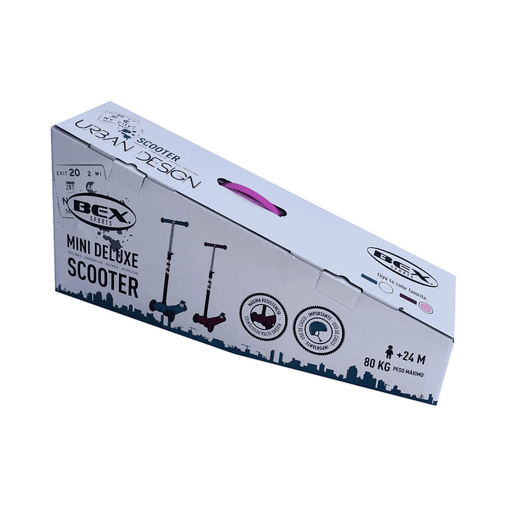 Scooter Monopatin Niño 3 Ruedas Ajustable 63-86 Cms Rosa Bex 2
