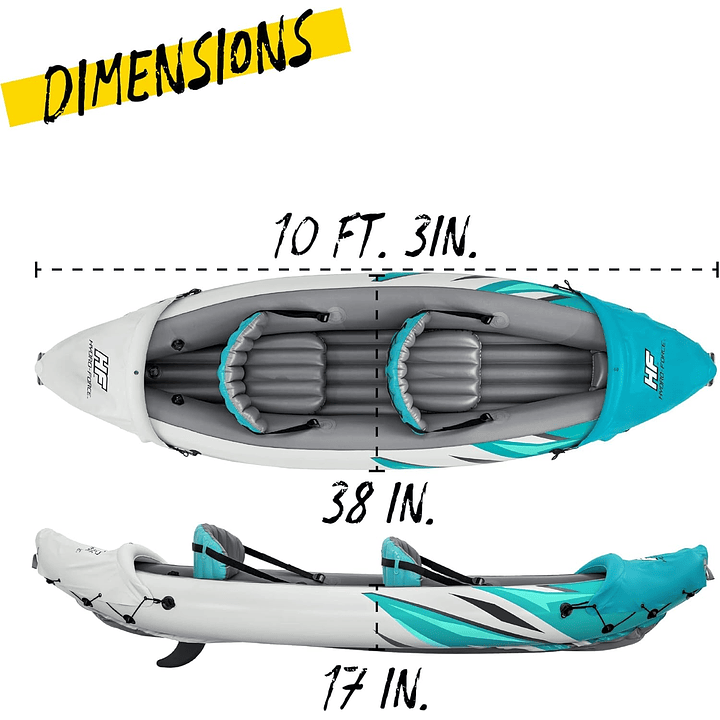 Kayak Inflable Doble  Rapid Elite 3.12m x 98cm 3