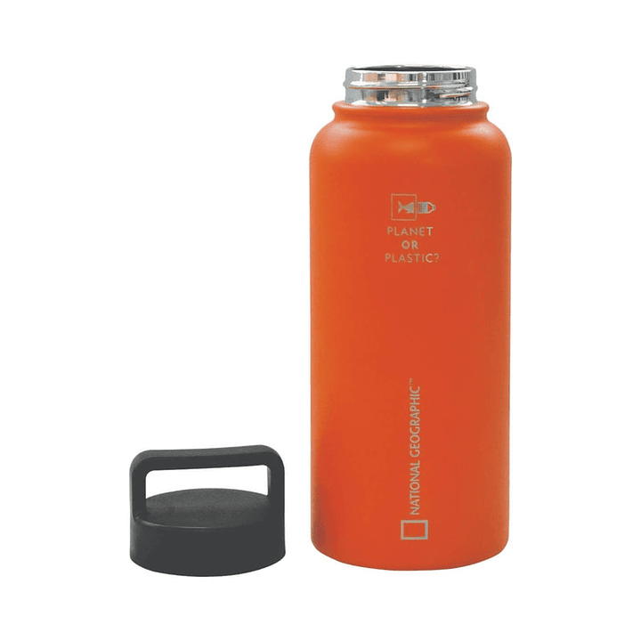 Botella Agua Termica Acero Inox. Naranjo 960ML 2