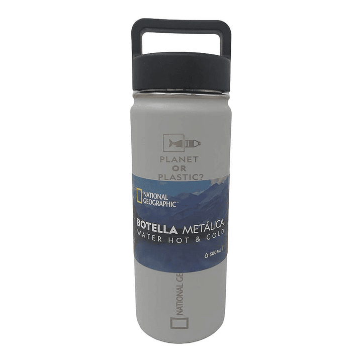 Botella Agua Termica Acero Inox. Gris 500ML 4