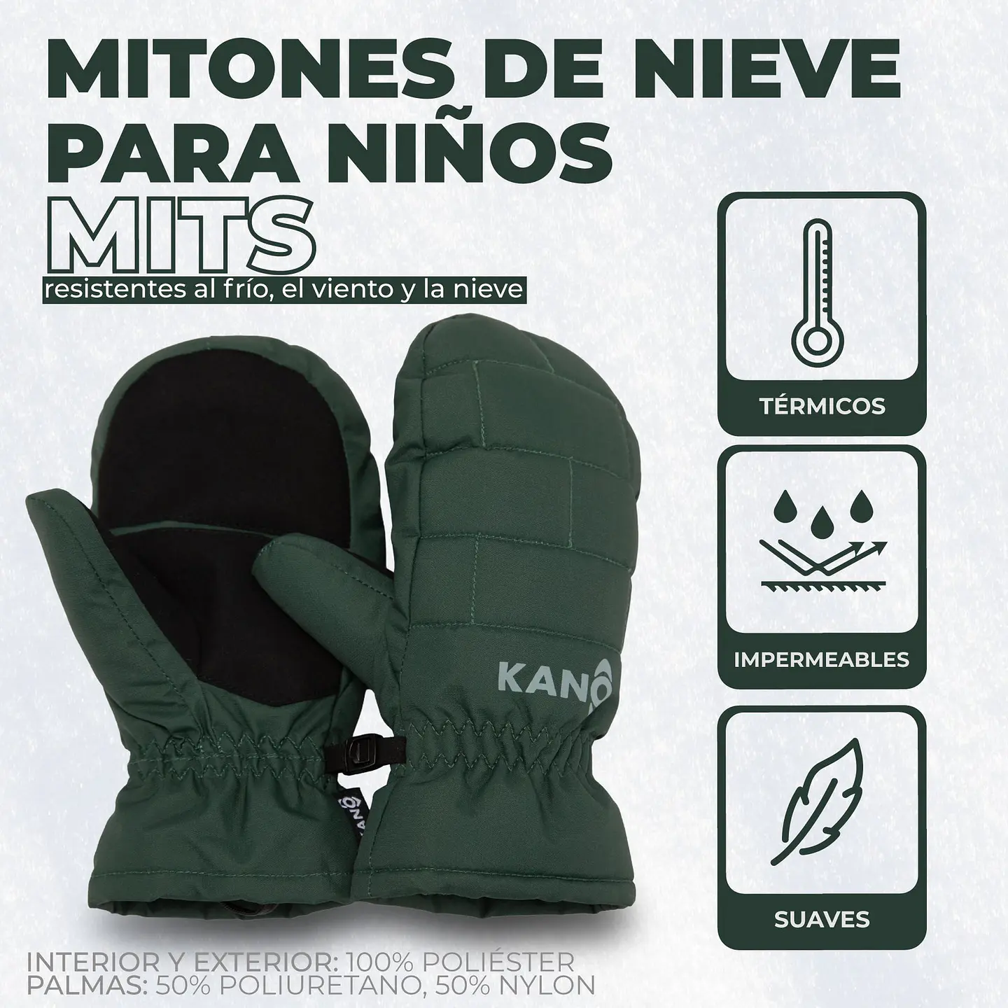 Guantes de Nieve Mitones para Niños 3
