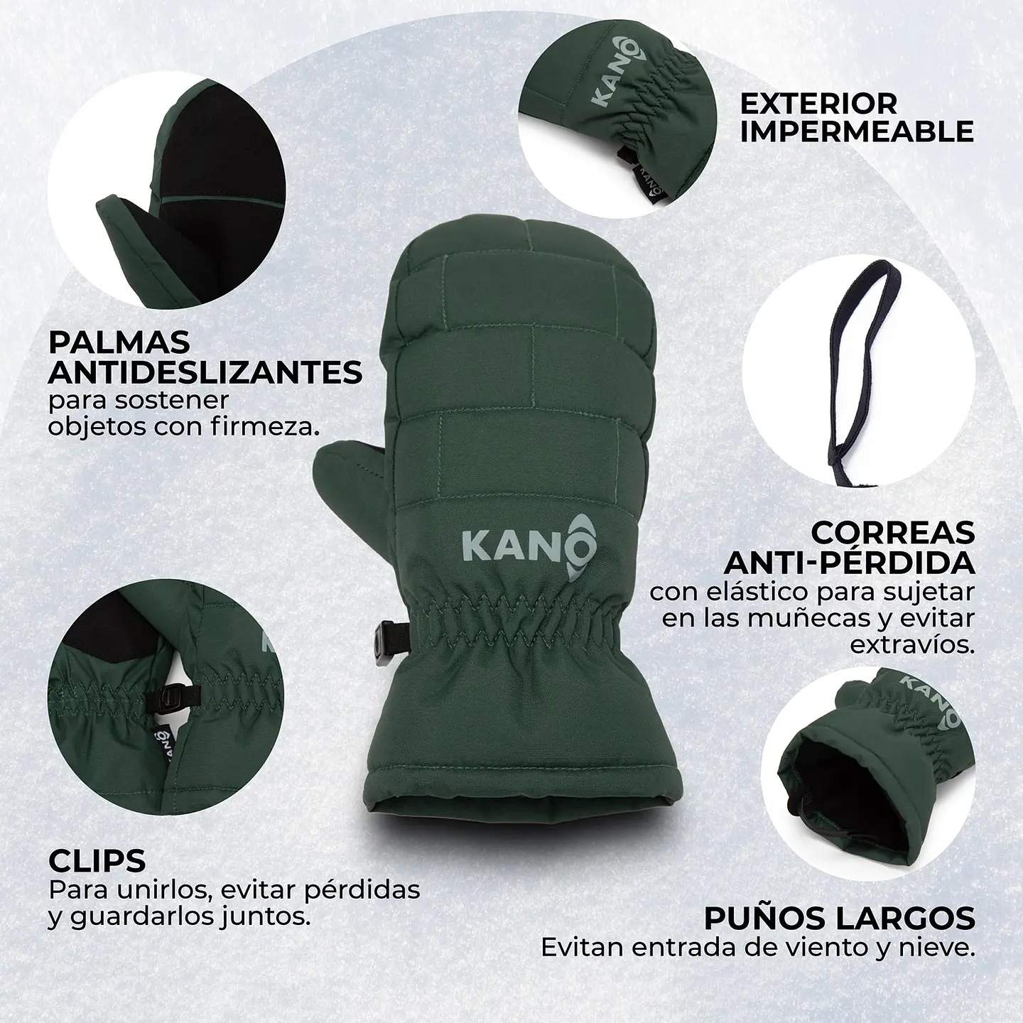 Guantes de Nieve Mitones para Niños 4